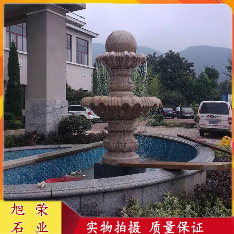 供應石雕*球水缽 別墅庭院石材水缽 現(xiàn)代水景噴泉雕塑