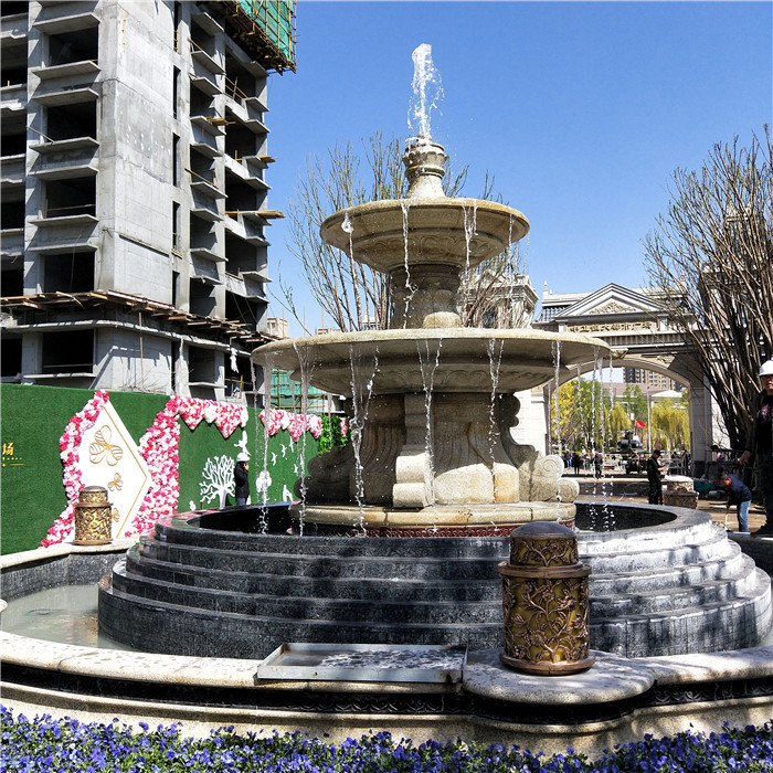 噴泉 三層跌水噴泉 黃銹石噴泉 黃金麻兩層跌水流水噴泉