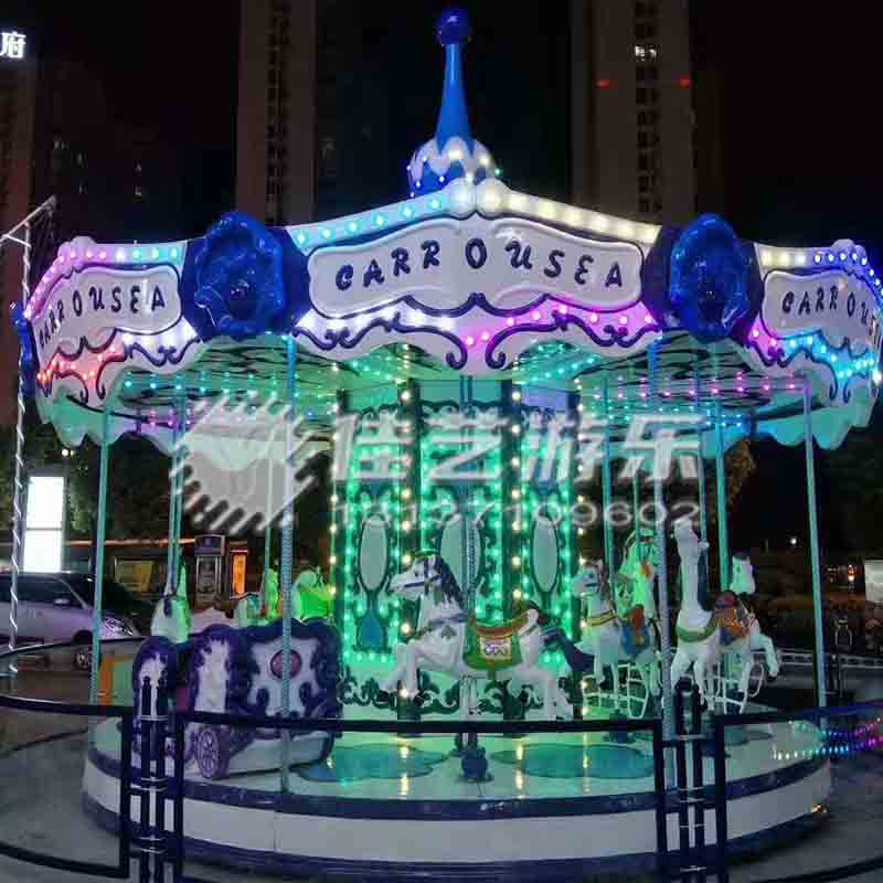 薰衣草16座旋轉(zhuǎn)木馬  佳藝游樂設(shè)備廠家 豪華轉(zhuǎn)馬