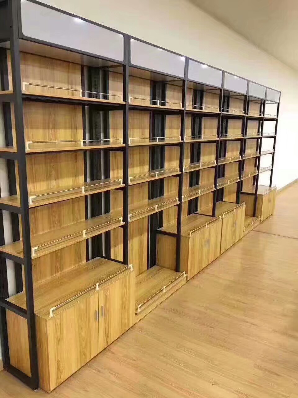 超市鋼木貨架 藥房貨架 母嬰店貨架 廠家批發(fā)