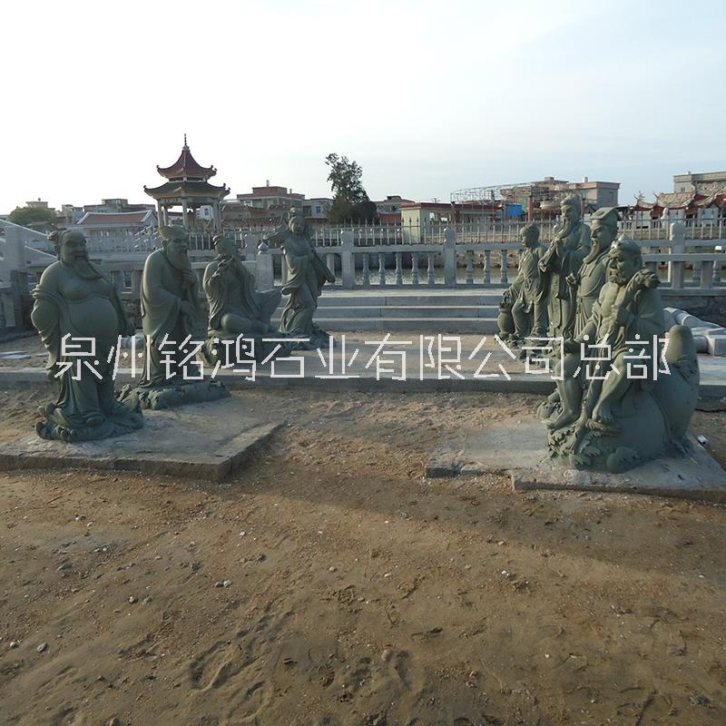 花崗巖八仙雕塑 戶外廣場(chǎng)景觀雕塑八仙過(guò)海石雕擺件