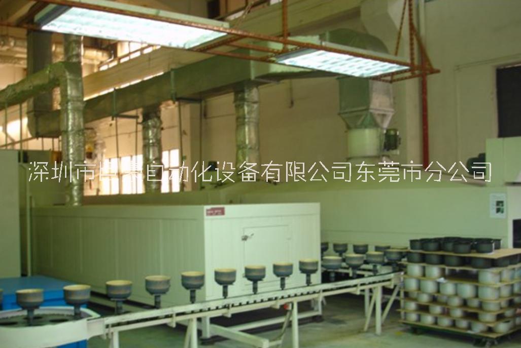 中山佛山不粘鍋電飯鍋內(nèi)膽自動噴涂線 機器人靜電噴粉