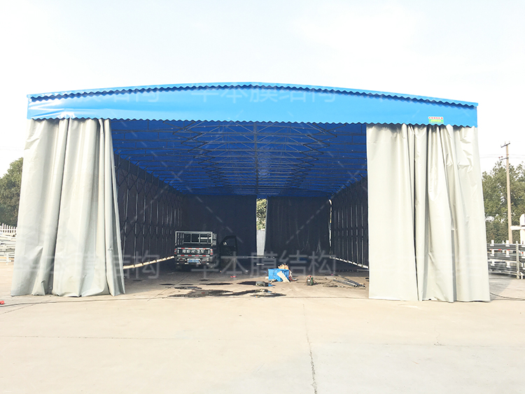 鄭州金水區(qū) 活動防雨棚 大型移動伸縮推拉蓬 工廠折疊活動雨棚