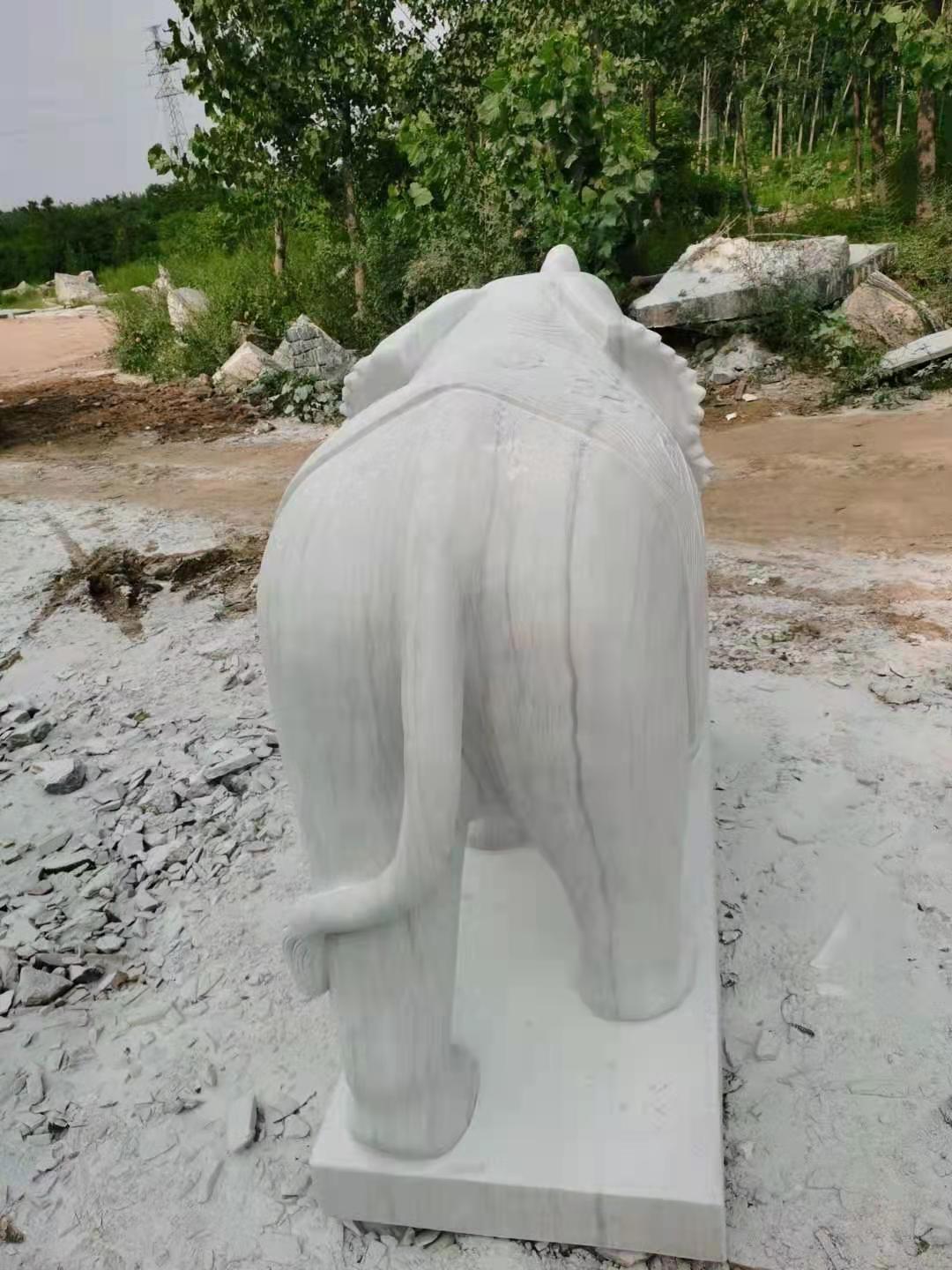 定制漢白玉大象 定制石雕漢白玉大象庭院門口庭院擺件
