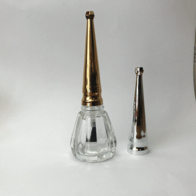 8086塑料美甲蓋瓶 光面指甲油瓶 實用金色指甲油蓋配瓶子 光面指甲油瓶定制