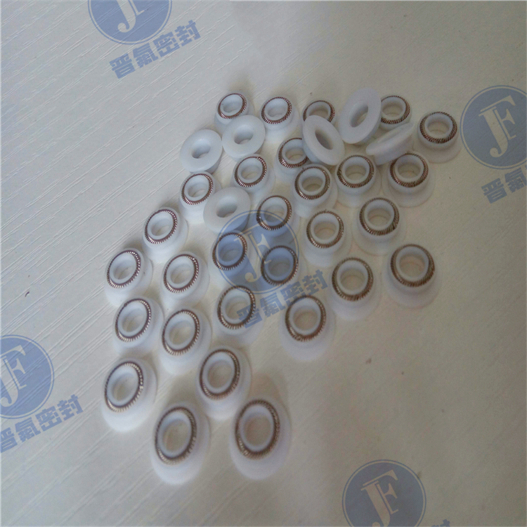 四氟法蘭邊旋轉(zhuǎn)泛塞封，耐高溫耐腐蝕PTFE彈簧蓄能密封圈