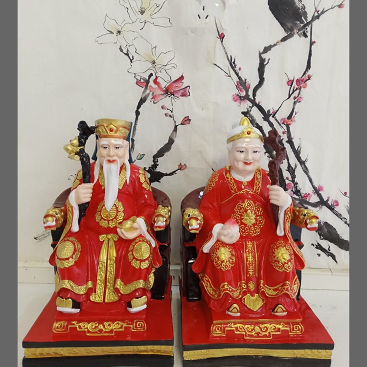 福德老爺正神樹(shù)脂土地爺土地奶神像 土地公土地婆佛像廠家