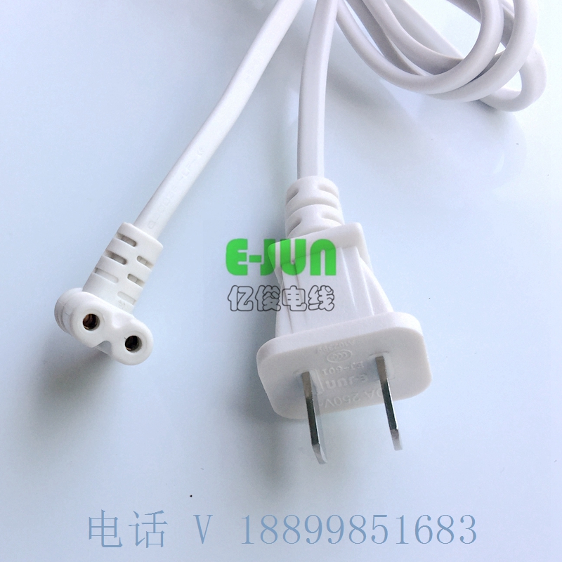 3C認(rèn)證 1.5M中規(guī)兩插帶SR卡位延長(zhǎng)線 二插鋤頭八字尾電源線