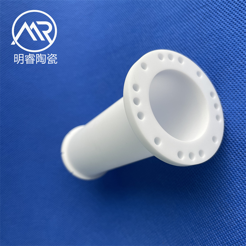 95瓷 氧化鋁陶瓷管 陶瓷法蘭管 陶瓷零件機加工 支持打樣