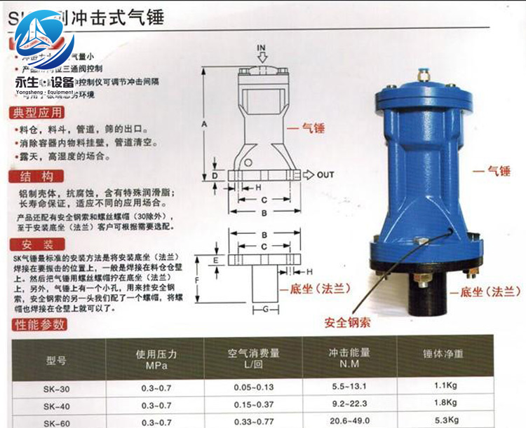 料倉用空氣錘廠家供應(yīng)、批發(fā)、銷售電話、供應(yīng)商【河南永生工程機(jī)械設(shè)備有限公司】