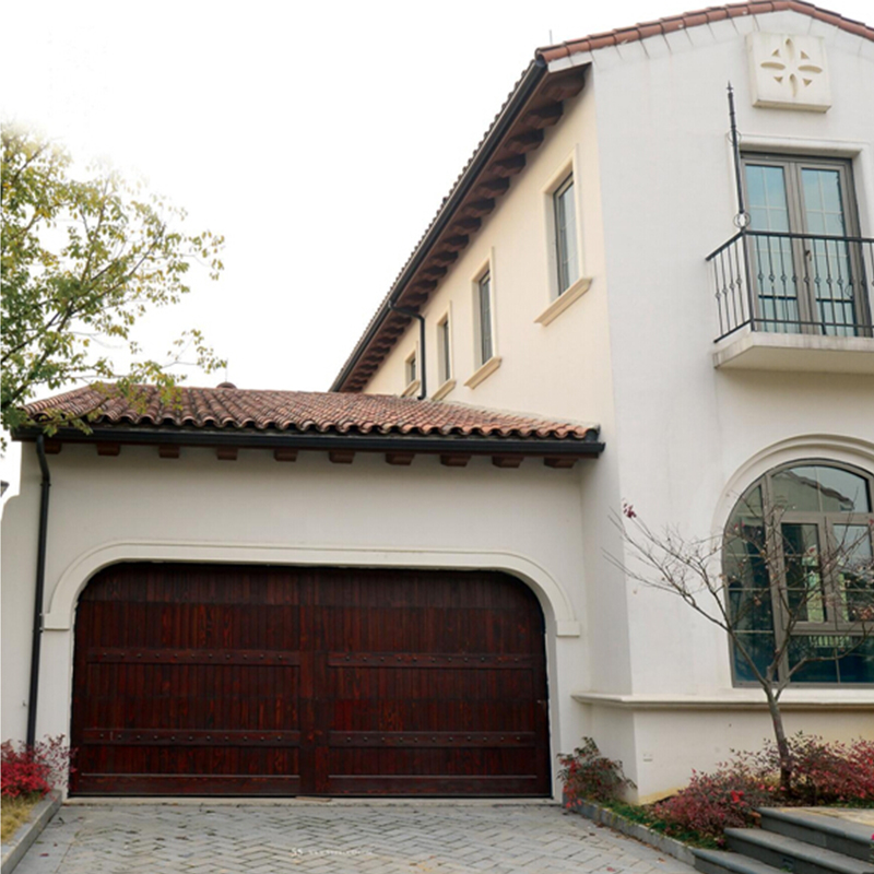 實木翻板門加一門業(yè)原木車庫門鋁木復(fù)合翻板門上滑式提升門定制