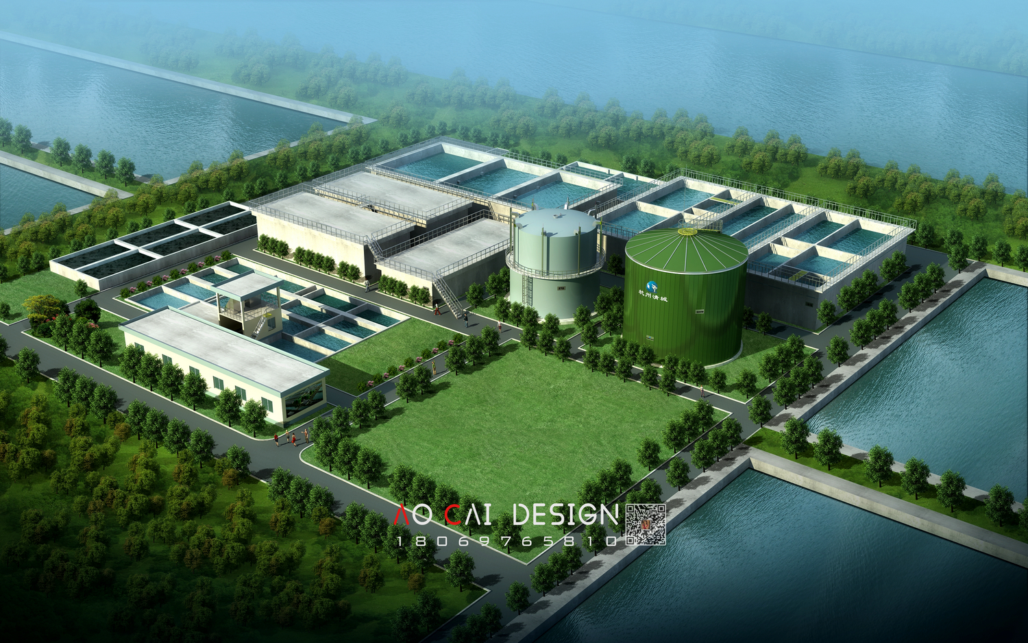 工業(yè)廠房鳥(niǎo)瞰圖設(shè)計(jì)，廠房規(guī)劃鳥(niǎo)瞰圖，園林景觀設(shè)計(jì)