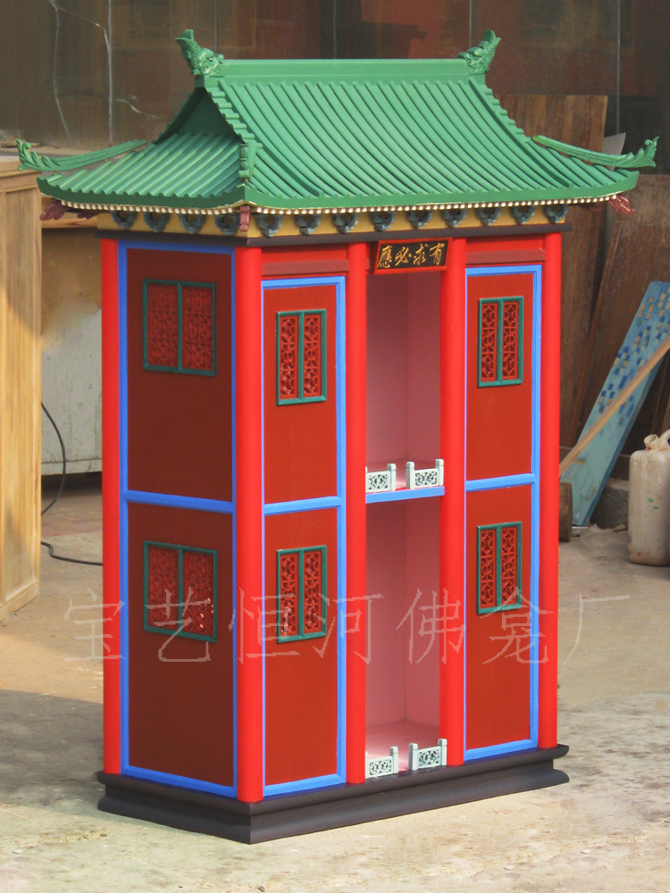 綠色屋頂雙層神屋臺(tái)式佛龕