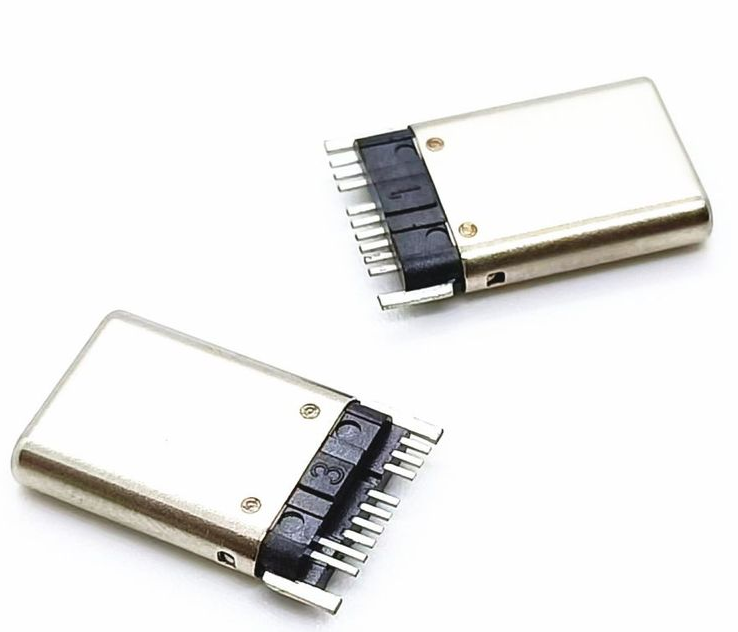 USB3.1公頭 9PINTYPE C沉板貼片公頭 拉伸殼無(wú)插腳 單排SMT