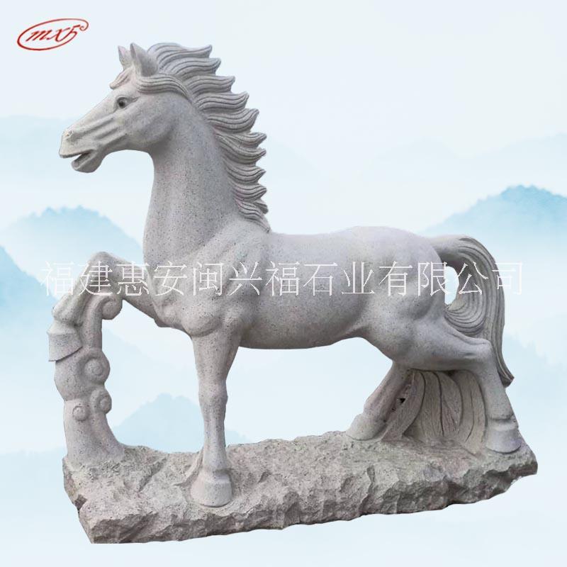 泉州石雕馬雕刻花崗巖戰(zhàn)馬大理石園林動物鶴雕塑擺件批發(fā)