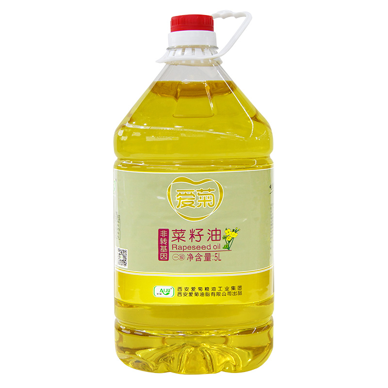 5L愛菊一級壓榨菜籽油  家用桶裝炒菜油 食用油家庭裝