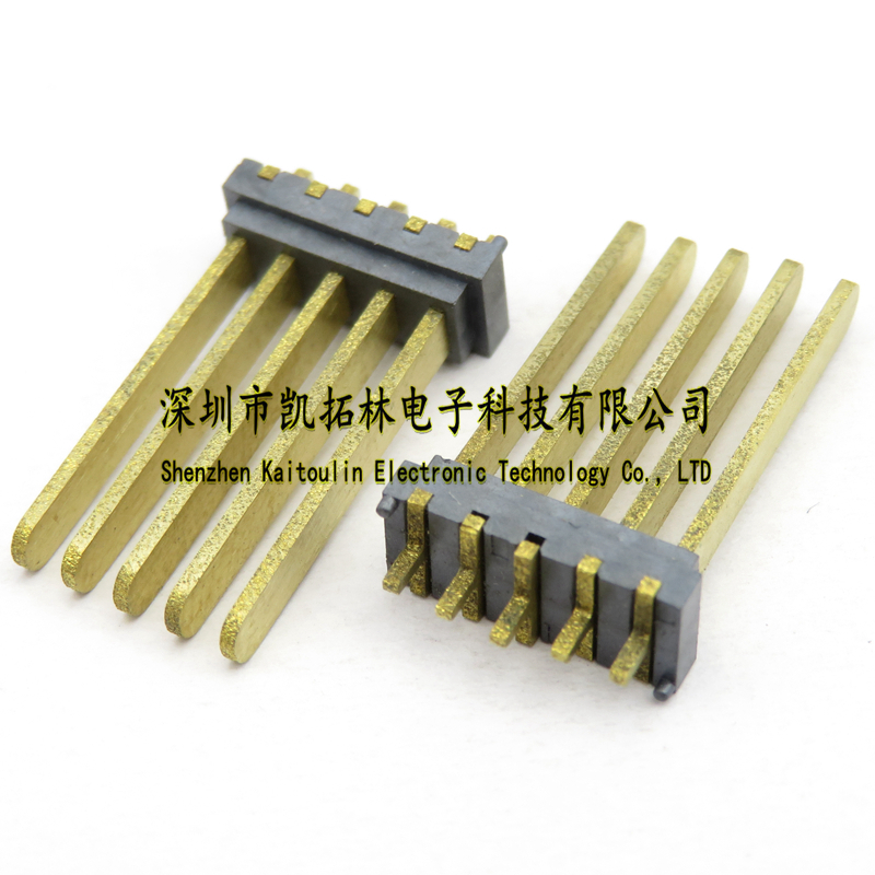 MINI2.0電池座公座 直插帶柱 2PIN 6.0間距 針長11.1mm 高度13.9mm 鍍金